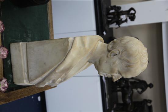 Joseph Robinson Kirk (1820-1894) RHA - a white marble bust of a gentleman,